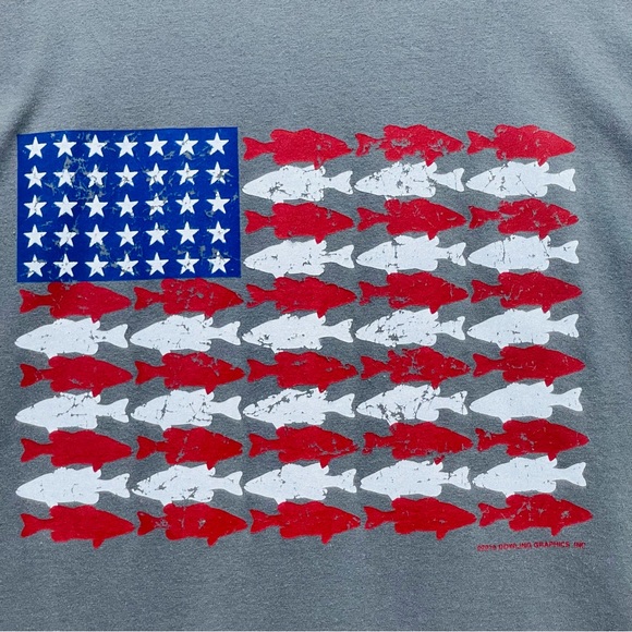 Gildan Other - Men's NWOT Gildan Patriotic Fish Tshirt 2XL